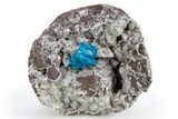 Vibrant Blue Cavansite Cluster on Stilbite - India #306073-1